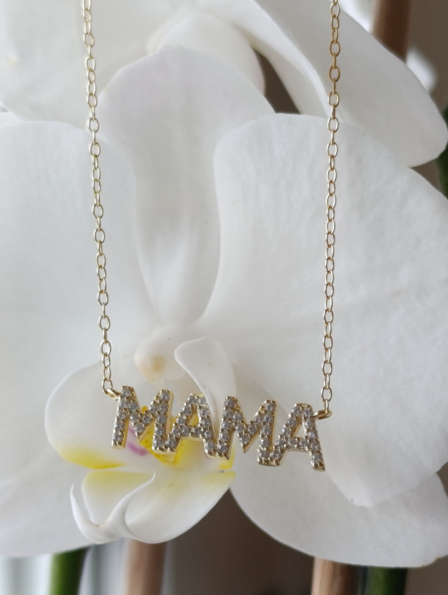 MAMA Halskette aus 925 Silber mit Zirkonia