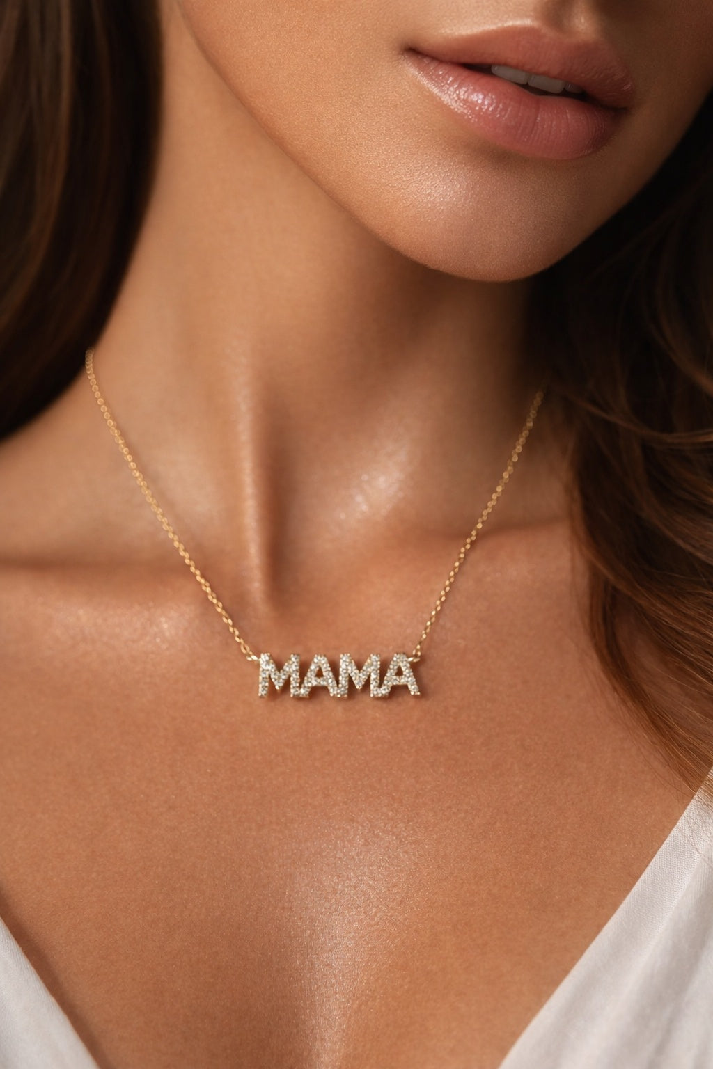 MAMA Halskette aus 925 Silber mit Zirkonia
